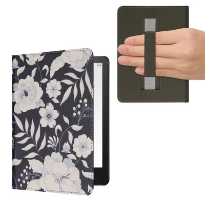 Produktbild von kwmobile Klapphülle kompatibel mit Amazon Kindle Paperwhite 11. Generation 2021 Hülle - Flipcase für Kindle Paperwhite Hülle mit Handschlaufe - Blaue