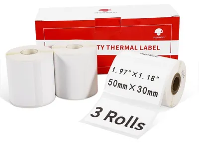 Etikettenpapier 50x30 mm, 3 Rollen, selbstklebend, für M110/M200/M120/M220/M221