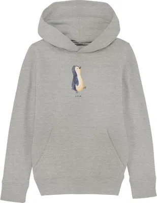 Produktbild von Mr. & Mrs. Panda Kinderpullover Pinguin marschieren 12-14 Jahre (152/164) - Heather Grey - Geschenk, Kinderbekleidung, Familie, Stolz, Hoodie, Sweatshirt, Kapuzenpulli