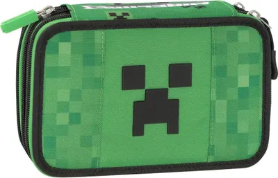 Produktbild von Schulmäppchen mit 3 Fächern – Minecraft Pixel - 20 x 13 x 7 cm