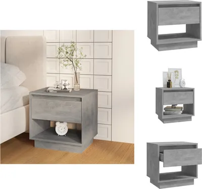 Image de vidaXL Table de nuit gris béton 45x34x44 cm Bois composite - Tables de chevet