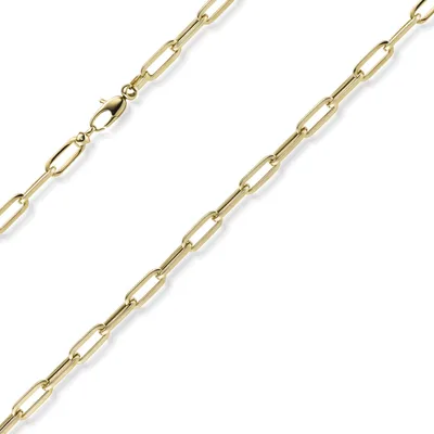 Produktbild von 4,5mm Paper Clip Armband aus 585 Gold Gelbgold 21cm Armkette Armschmuck