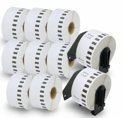 Image de 10 rouleaux d'étiquettes continues pour imprimantes Brother