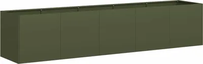 Produktbild von vidaXL Pflanzkübel Olivgrün 200x40x40 cm Kaltgewalzter Stahl