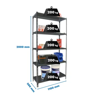 Immagine prodotto di Ripiano senza dispositivi di sicurezza SIMONCLICK SUPERPLUS 5/500 ANTHRAZITE/ANTHRAZITE