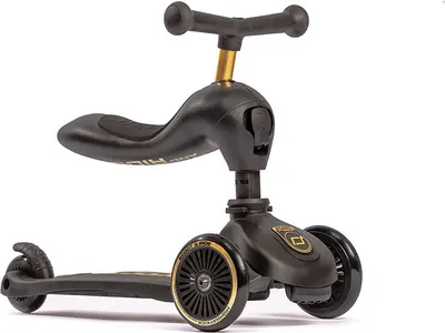 Produktbild von Kinder Scooter 2in1 Scoot & Ride Highwaykick 1 Black Gold mit Helm verstellbar