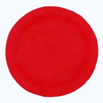Produktbild von HOMESCAPES Runde Battematte rot 80 cm aus 100% Baumwolle