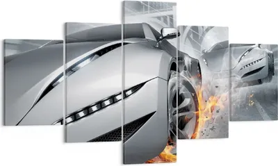 Produktbild von Bild auf Leinwand - Leinwandbild - Sportwagen Sport Rennen Geschwindigkeit - 125x70cm - Wand Bild - Wanddeko - Leinwanddruck - Bilder - Kunstdruck - Leinwand bilder - Wandkunst - EA125x70-2650