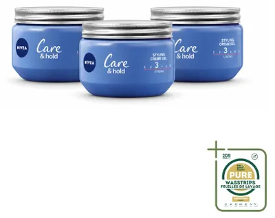 Produktbild von 3 x NIVEA Care & Hold Styling Crème Gel - 150 ml - Vorratspackung - 3 Stücke