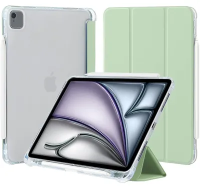 Image de Coque pour iPad Air 13 Pouces (M4 2026, M3 2025, M2 2024) / iPad Pro 12,9" (2018-2022) Protection avec Porte-Stylet - Vert
