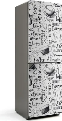 Produktbild von Kaffeetassen-Designs – Magnetische Kühlschrank Abdeckung – Dekorfolie magnetisch Küche – Kühlschrank Magnet Deko – selbstklebende Magnettafel – Magnetfolie für Kühlschranktür – 60x180 cm