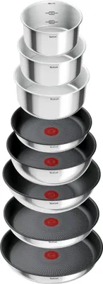 Image de TEFAL Ingenio L897SJ04, ensemble mixte, noir, acier inoxydable, acier inoxydable, titane, noir, acier inoxydable, verre/plastique