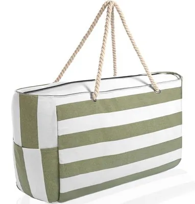 Productafbeelding van Ibenzoa® XXL Strandtas – 53 x 38 x 20 cm, water- en vuilafstotend, 2 buitenzakken, binnenzak, opvouwbaar, lichtgewicht (450 g), wasbaar op 30°C