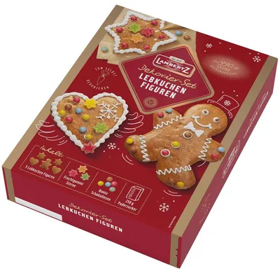 Produktbild von Lambertz Lebkuchen-Figuren Dekorier-Set 480g
