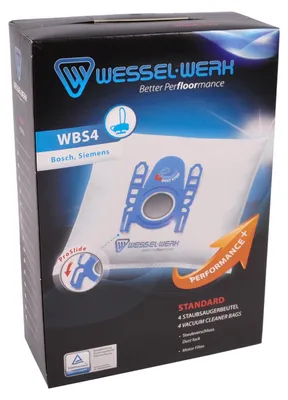 Produktbild von 4 x WBS4 = Swirl S73 Staubsaugerbeutel für Bosch und Siemens mit Staubverschluss