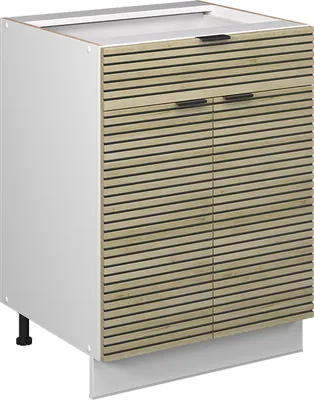 Zdjęcie produktu dla Szafka dolna pod zlew/płytę Vicco Fame-Line Panel dębowy 60 cm z szufladą, BP Antracyt, Model 60982