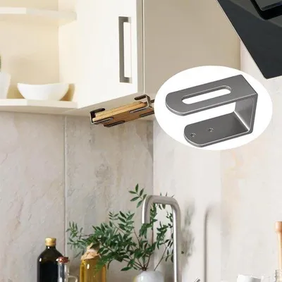 Immagine prodotto di Supporto per cassetti in acciaio a 4 elementi da posizionare sotto un mobile - Scaffale con ripiani in acciaio inossidabile - Grigio