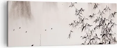 Produktbild von Bild auf Leinwand - Leinwandbild - Bambus schwarz China - 140x50cm - Wand Bild - Wanddeko - Leinwanddruck - Bilder - Kunstdruck - Wanddekoration - Leinwand bilder - Wandkunst - AB140x50-3116
