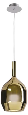 Image de Smarter TRESOR SU E27*1, suspension ronde - chrome brillant/doré, verre doré - chrome brillant, doré