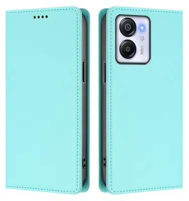 Produktbild von Handyhülle für Blackview Color 8 /Oscal Modern 8, Kunstleder Klapphülle Stoßfeste Magnetische Hülle mit Ständer Türkis