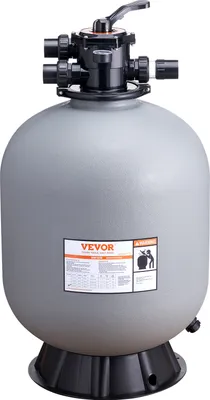 Immagine prodotto di Sistema di filtraggio a sabbia VEVOR Sistema di filtraggio con portata di 65 GPM Filtro a sabbia da 609,6 mm Diametro di ingresso/uscita del filtro da 1-1/2" Pompa di filtraggio in HDPE Valvola multiporta a 7 vie Pompa di filtraggio a sabbia 600x600x1095 mm