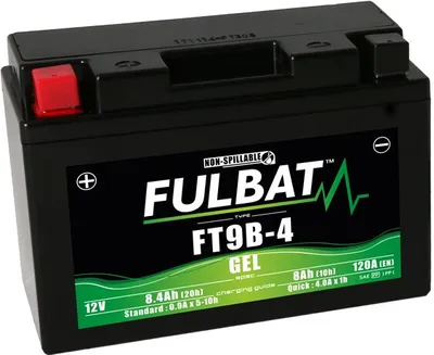Image de batterie 12V, YT9B-4 GEL, 8Ah, 120A, technologie GEL sans entretien 150x68x105, FULBAT (activée en usine)