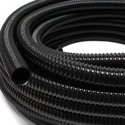 Produktbild von Wiltec Flexibler Förderschlauch 10m Spiralschlauch 50mm (2") schwarz mit Verstärkungsspirale Bewässerung Wasser Teich