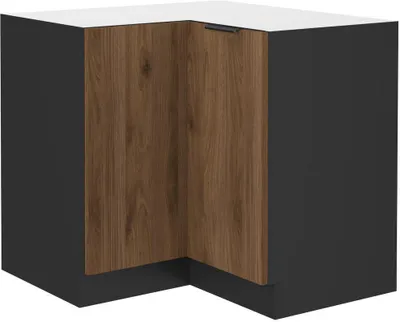 Produktbild von Eckunterschrank TOVA - Breite 90x90 cm, Okapi-Nussbaum/Schwarz