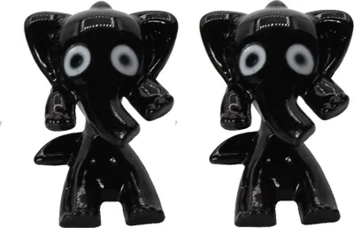 Produktbild von 3D Elefant Elephant Ohrstecker Ohrringe in der Farbe Schwarz