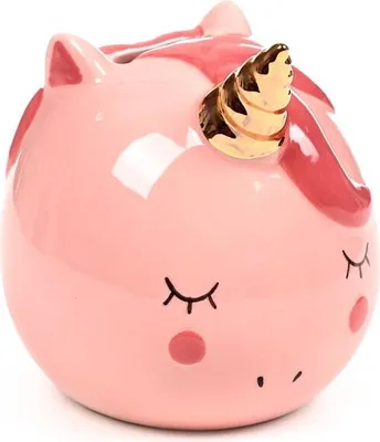 Produktbild von Spardose Einhorn Pink Spartopf Keramik Sparschwein Geldbüchse