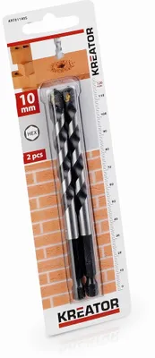 Obrázok produktu pre KREATOR KRT011405 - 2 ks HEX Vrtákov do kameňa a muriva 10 x 120 mm