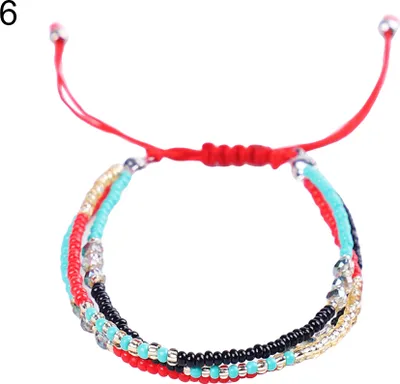 Produktbild von Böhmisches Damen-Armband mit bunten Perlen, mehrschichtig, handgefertigt, gewebter Schmuck, Geschenk-6