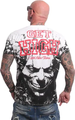 Produktbild von Yakuza Herren Get High Allover Regular T-Shirt, Schwarz, XL