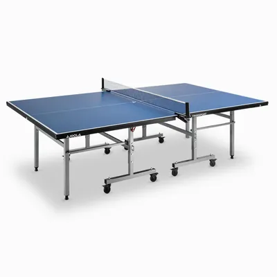 Produktbild von JOOLA Tischtennisplatte TRANSPORT - Tischtennistisch Indoor - klappbares Untergestell – Schneller Aufbau - Inklusive Tischtennisnetz, blau