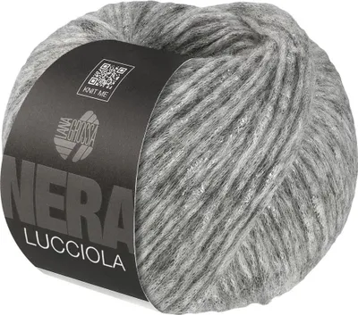 Produktbild von Lana Grossa LUCCIOLA (NERA) 50 g Effektgarn aus Alpaka- und Merinofasern mit Metallglanz 130 m Farbe 002 - Grau
