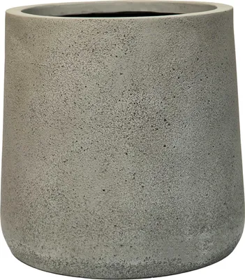 Produktbild von VIVANNO Pflanzkübel Fiberglas VEKRA Rund, Vesuvgrau Beton-Design - 42x40 cm