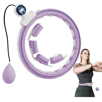 Produktbild von Smart Hula Hoop Reifen Erwachsene mit Gewicht Kugel Zähler 16 Knoten (76-113cm) Violett