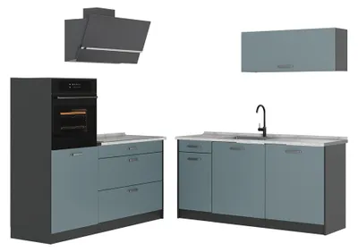 Imagen del producto de Mueble de cocina Vicco R-Line Gris azulado/Antracita 160 cm encimera Mármol, Model 66907