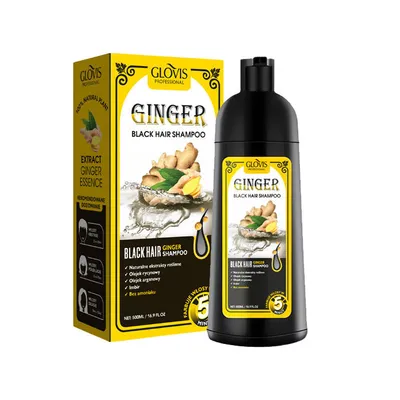 Zdjęcie produktu dla Glovis Dye Shampoo Ginger 500ml - Imbirowy Szampon Koloryzujący Farba bez Amoniaku Odsiwiacz Czarne Włosy