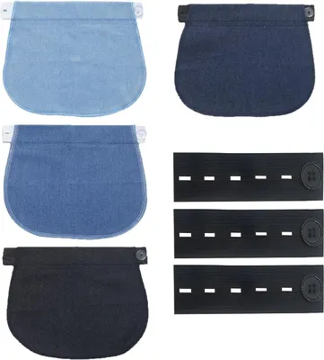 Produktbild von Umstandshose 4 Stück Umstandshosenverlängerung, Schwangerschaftshosenverlängerung, elastische Bundverlängerung mit Knopfverlängerung, Bundverlängerung