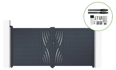 Produktbild von Flügeltor elektrisch 3m VELETA H.140cm + Drehtorantrieb HICKER B200
