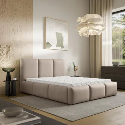Produktbild von Masseno Polsterbett ARSIL 160x200 cm, Polsterbett mit Bettkästen -Beige, PAROS 02