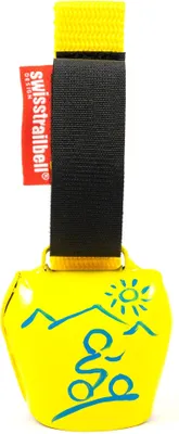 Produktbild von swisstrailbell® Fahrradklingel Gelb mit blauem MTB, gelbes Band, Trailbell