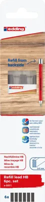 Produktbild von edding 8891 Nachfüllminen HB Zimmermannsbleistift 15,8 cm graphit