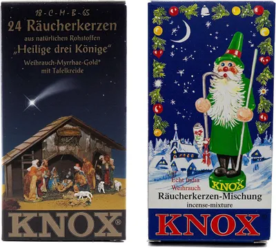 Produktbild von KNOX - 2er Set Räucherkerzen Weihnachtsmischung / Heil. 3 Könige - Inhalt jeweils 24 Stück, Größe M (Standard)