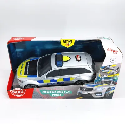 Obrázok produktu pre Dickie Toys Mercedes-AMG E43 policajné auto policajný motor hračka auto zadné dvere policajné svetlo