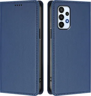 Obrázek produktu pro Kožené pouzdro pro Samsung Galaxy A23 5G/4G, magnetické flipové pouzdro zPolyuretankůže se stojánkem Tmavě modrá