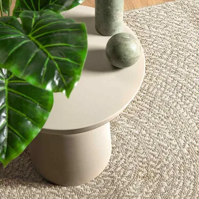 Produktbild von vidaXL Teppich ZIZUR Creme 80x200 cm Jute-Optik Indoor und Outdoor