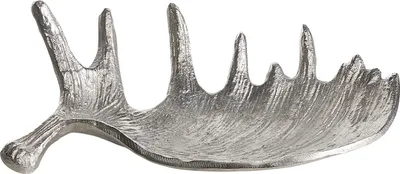 Produktbild von BELIANI Dekoschale Silber Aluminium 35 cm Geweih Optik Obstschale Schmuckschale Geschenkidee Modern Tischdeko Accessoires Deko Allzweckschale
