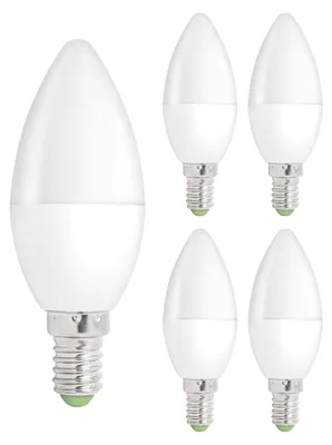 Produktbild von Spectrum E14 LED Kerzenlampe 1W 90lm 6000K Kaltweiß 230V 37mm 5 Stück